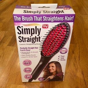 Ceramic Hair Straightening Brush up to 450 heat, ionic ceramic plate NEW unused